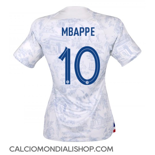 Maglie da calcio Francia Kylian Mbappe #10 Seconda Maglia Femminile Mondiali 2022 Manica Corta